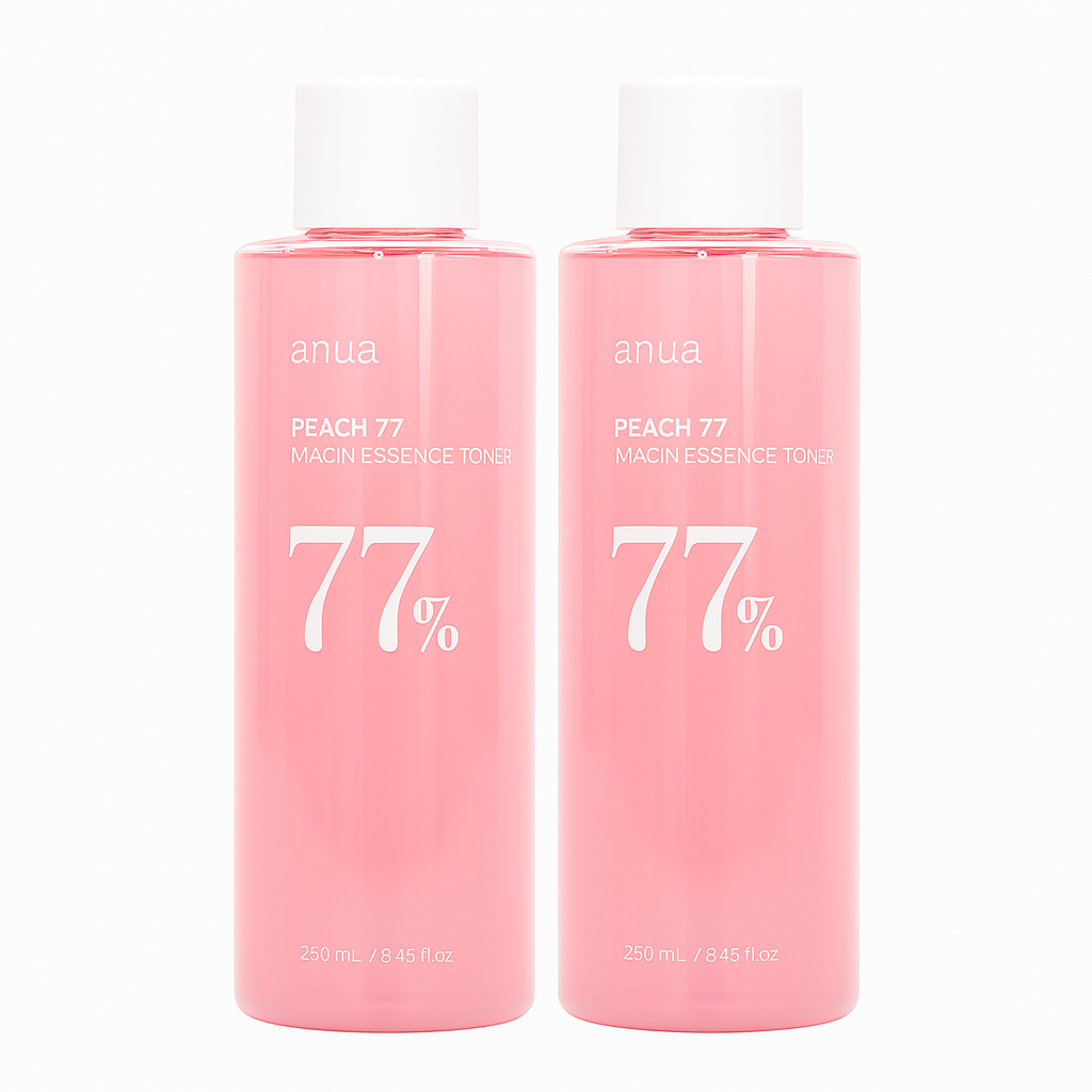 Brightening toner with 77% peach extract and niacinamide that hydrates, smooths, and refines the skin for a soft, radiant, and balanced complexion.