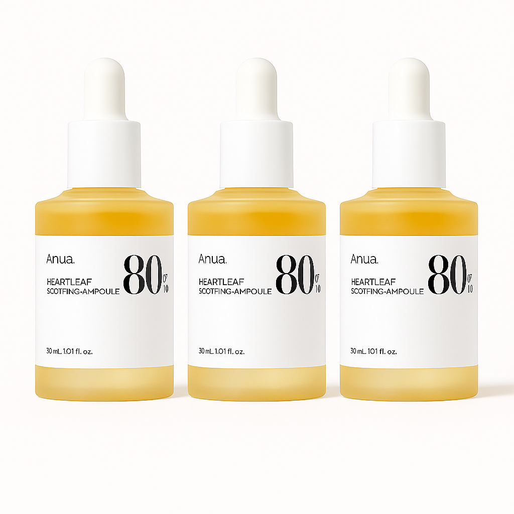 Soothing ampoule with 80% Heartleaf extract that calms, hydrates, and protects sensitive skin, reducing redness and irritation for a balanced complexion.