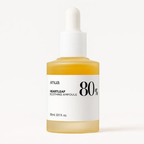 Soothing ampoule with 80% Heartleaf extract that calms, hydrates, and protects sensitive skin, reducing redness and irritation for a balanced complexion.