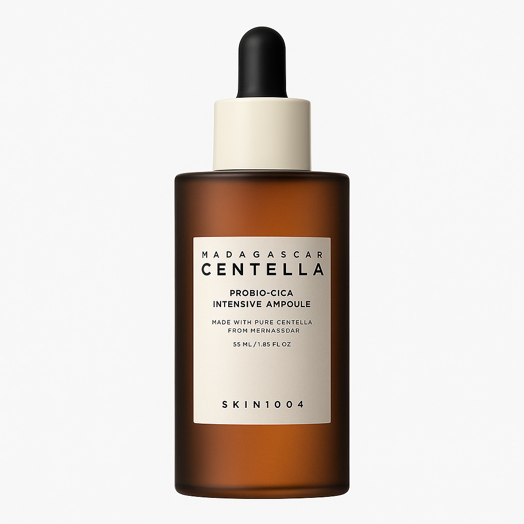 Soothing ampoule with Centella, probiotics, and ceramides that strengthens the skin barrier, hydrates deeply, and calms sensitive or irritated skin.