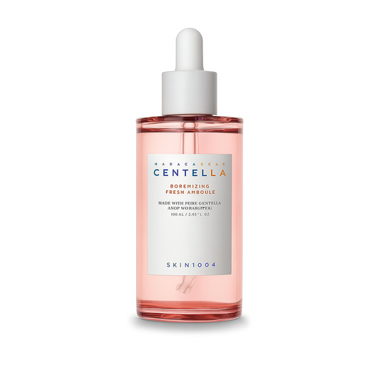 Lightweight pore-refining ampoule with Centella that balances oil, hydrates skin, and minimizes enlarged pores for a fresh, smooth complexion.