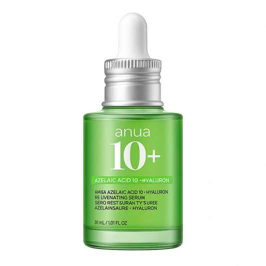 Azelaic acid serum that soothes redness, hydrates deeply, and refines skin texture for smoother, brighter, and balanced skin, ideal for sensitive complexions.