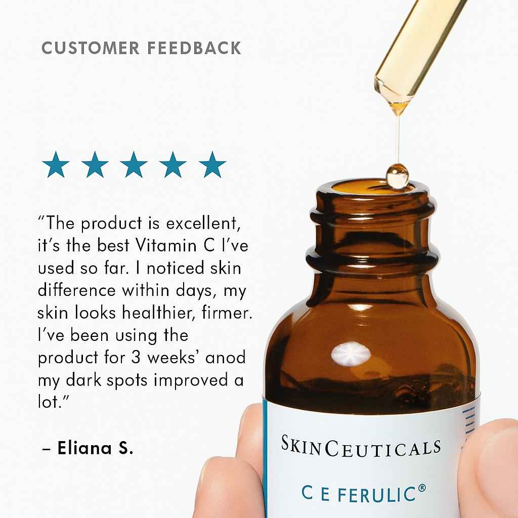 Powerful antioxidant serum with vitamins C and E plus ferulic acid that brightens, firms, and protects skin from aging and environmental damage.