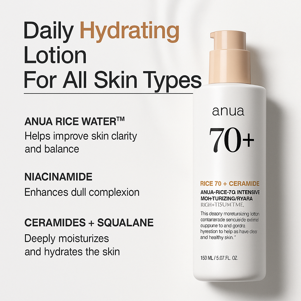 Hydrating emulsion with 70% rice extract and ceramides that nourishes, brightens, and strengthens skin while providing deep, non-greasy moisture.