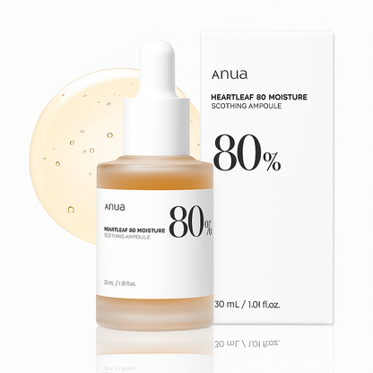 Soothing ampoule with 80% Heartleaf extract that calms, hydrates, and protects sensitive skin, reducing redness and irritation for a balanced complexion.