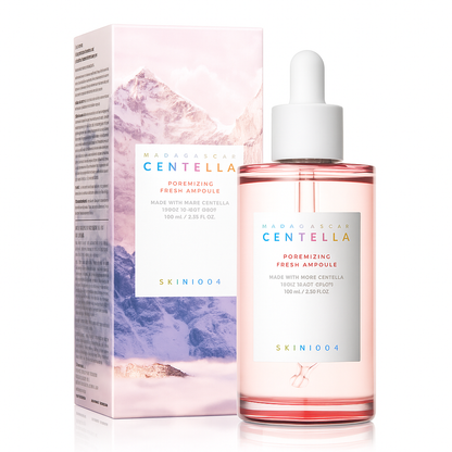 Lightweight pore-refining ampoule with Centella that balances oil, hydrates skin, and minimizes enlarged pores for a fresh, smooth complexion.