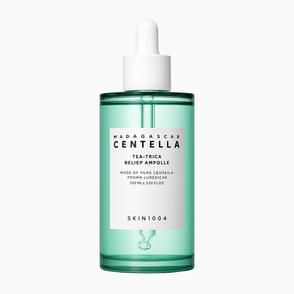 Soothing ampoule with Centella and Tea Tree that calms acne-prone skin, balances oil, and reduces redness for a clear, refreshed complexion.