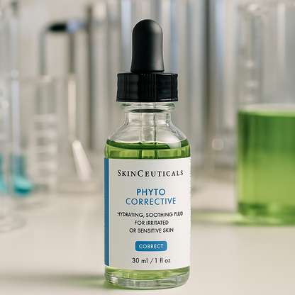 Light green serum with botanical extracts that soothes redness, hydrates deeply, and calms sensitive or irritated skin for a balanced complexion.