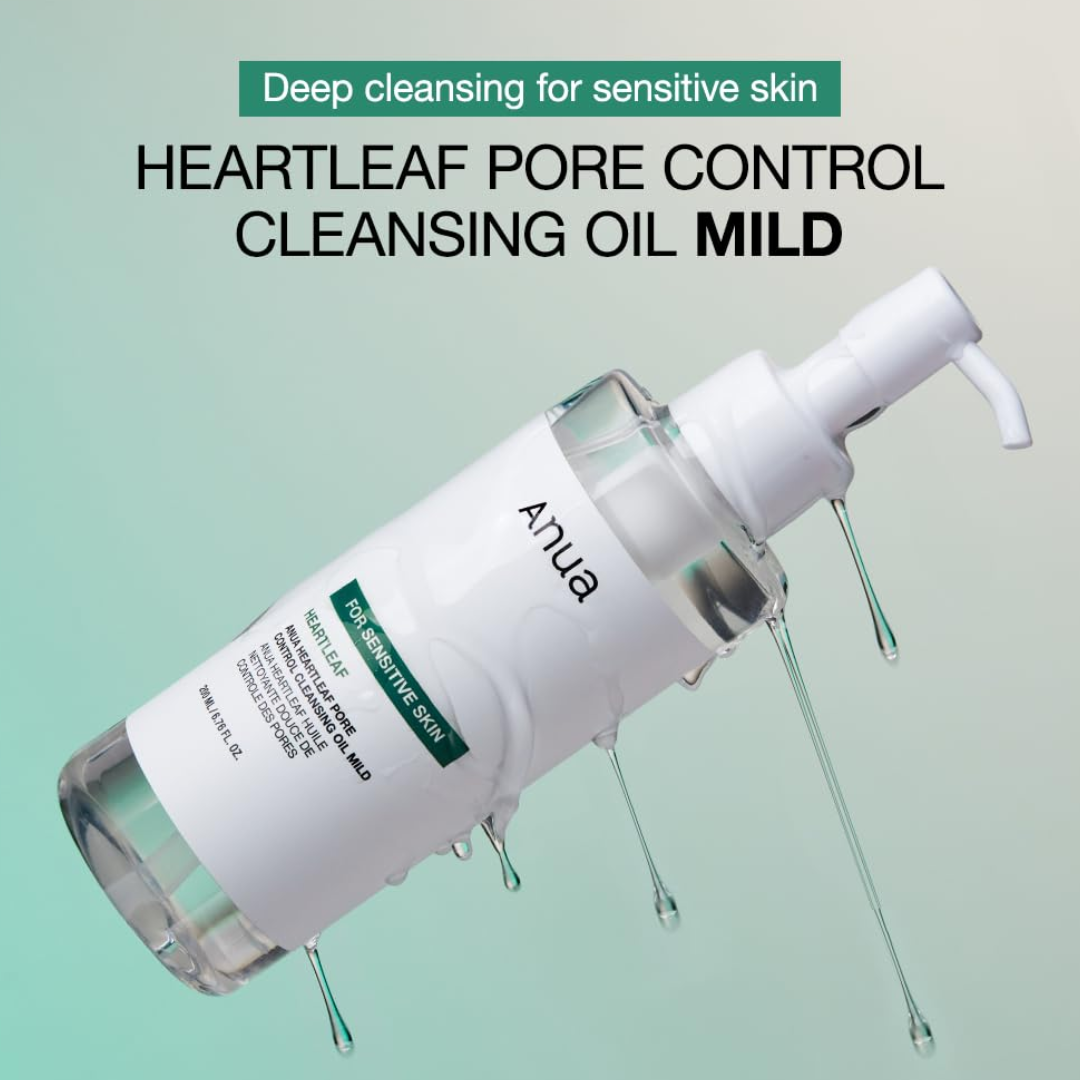 Gentle cleansing oil with Heartleaf extract that removes makeup and impurities while soothing sensitive skin and refining pores for a soft, hydrated finish.