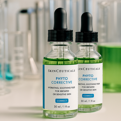 Light green serum with botanical extracts that soothes redness, hydrates deeply, and calms sensitive or irritated skin for a balanced complexion.