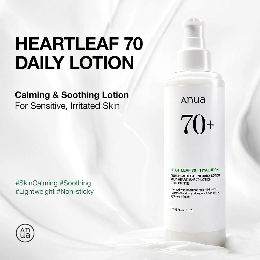 Lightweight daily moisturizer with 70% Heartleaf extract that hydrates, soothes, and strengthens sensitive skin while restoring balance and smoothness.