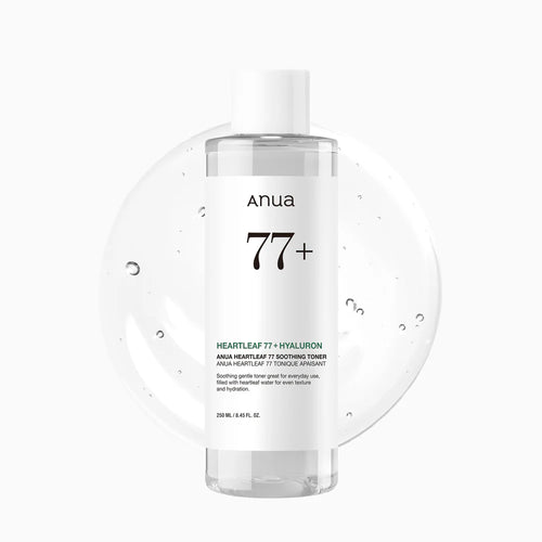 Soothing toner with 77% Heartleaf extract and Hyaluronic Acid that calms redness, hydrates deeply, and balances the skin for daily use.