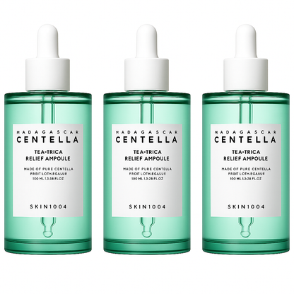 Soothing ampoule with Centella and Tea Tree that calms acne-prone skin, balances oil, and reduces redness for a clear, refreshed complexion.